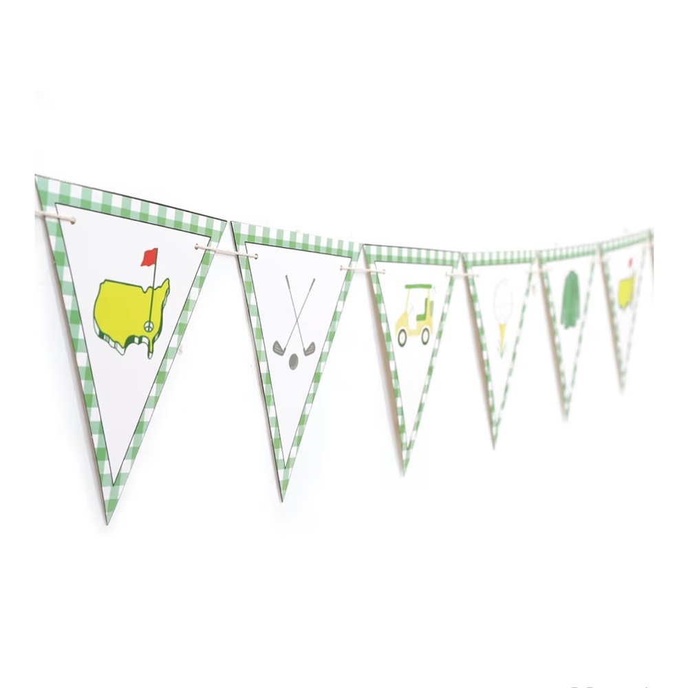 Green Golf Party Pennant Banner
